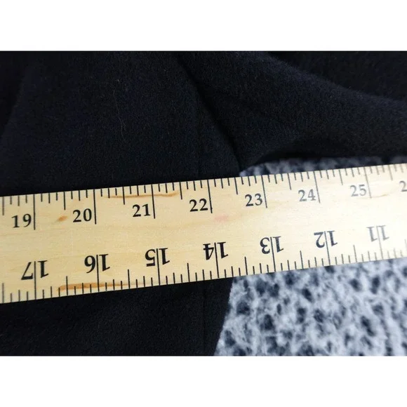 Leslie Fay Wool Long Coat Black Gold Buttons Vintage Military Style Women's 10 - Picture 6 of 13